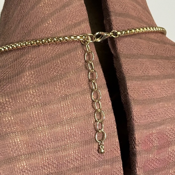 Vintage Goldtone Opera Length Tassel Necklace Rhinestone Accents - Picture 6 of 12